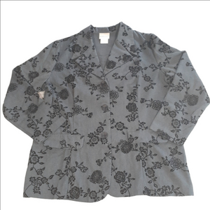 Vintage Fashion Bug Blazer with Velvet Flowers Size 14/16